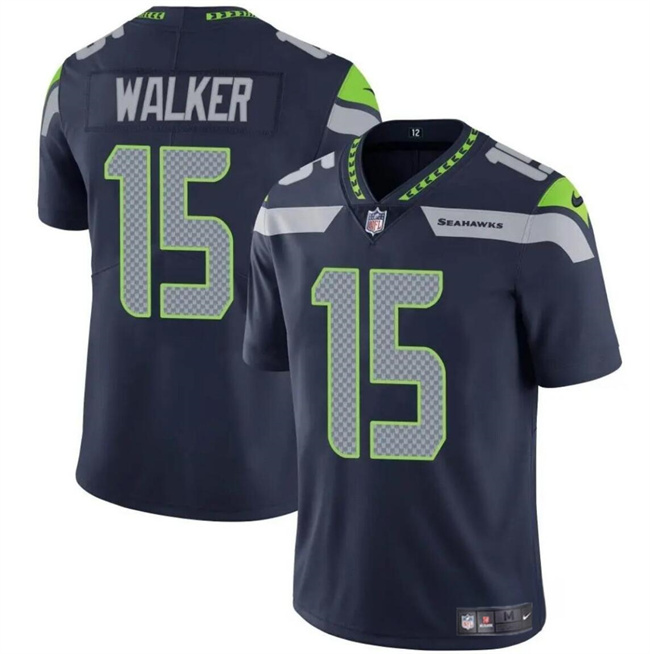 Men's Seattle Seahawks #15 P.J. Walker Navy Vapor Limited Football Stitched Jersey